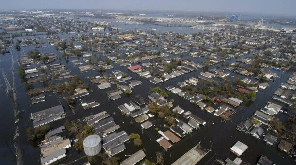 photo of flooded city landscape